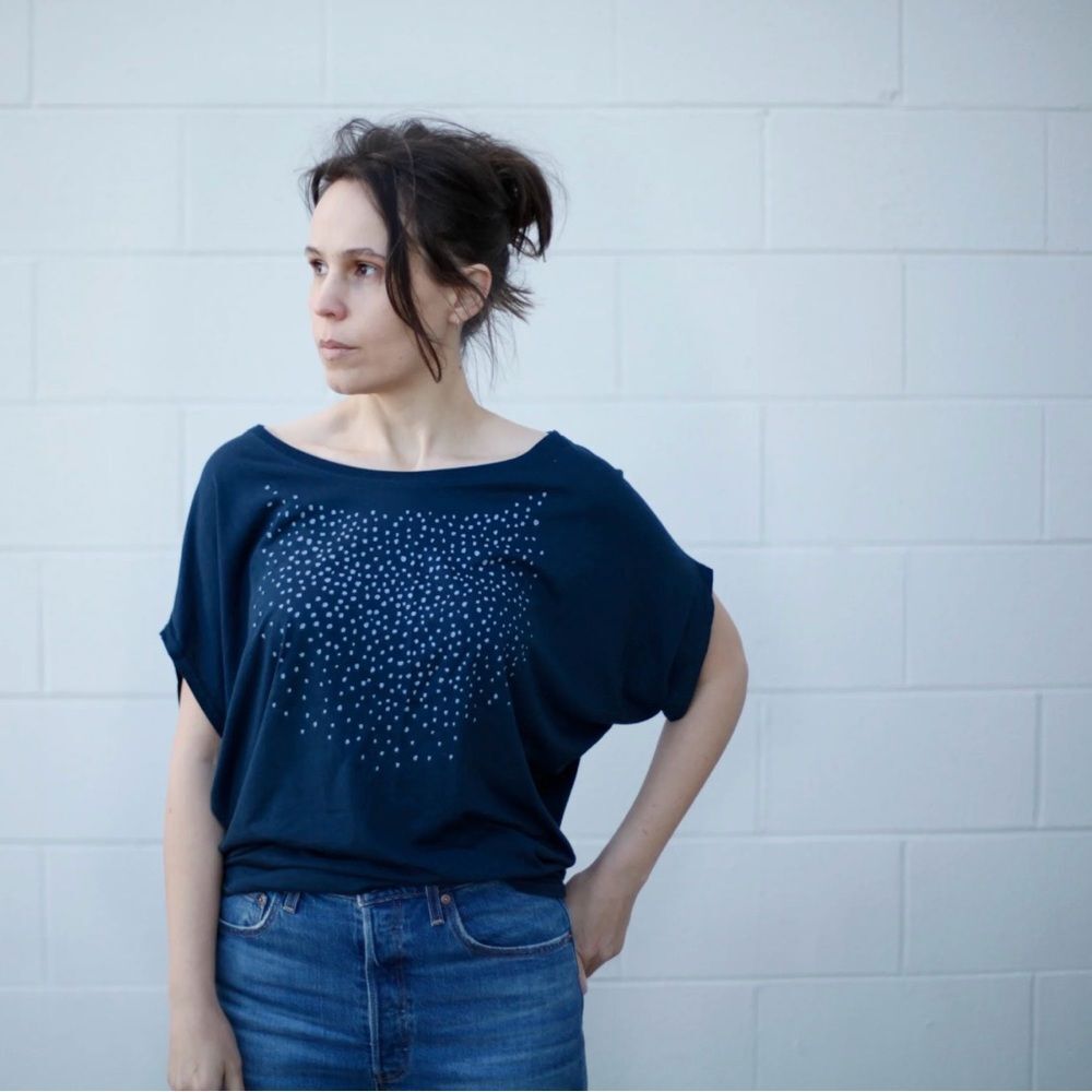 Blackbird Supply Co Meteor Shower Loose Fitting Organic Cotton Navy Blue 2X